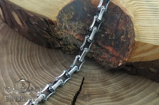 Плетение цепочки из серебра авторское - купить эксклюзивное серебряное плетение 101512PU